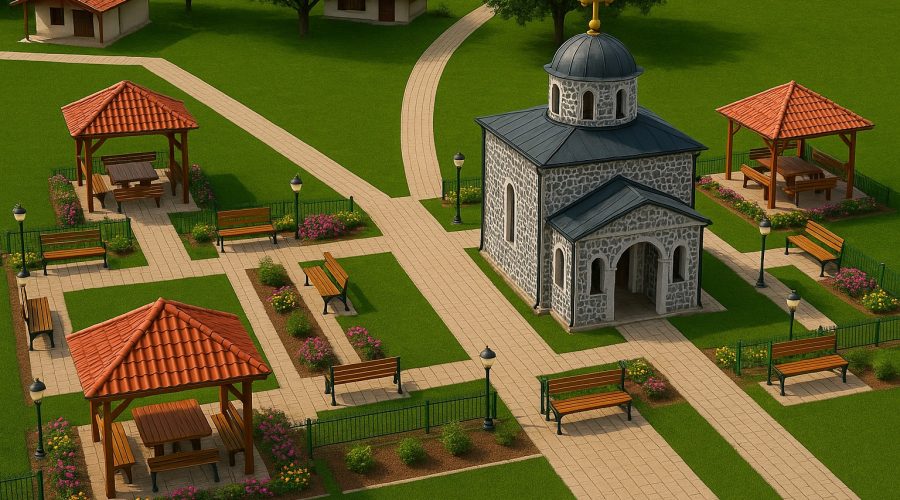 (ФОТО) Ќе се уредува дворот на храмот „Св. Илија“ во Агино Село